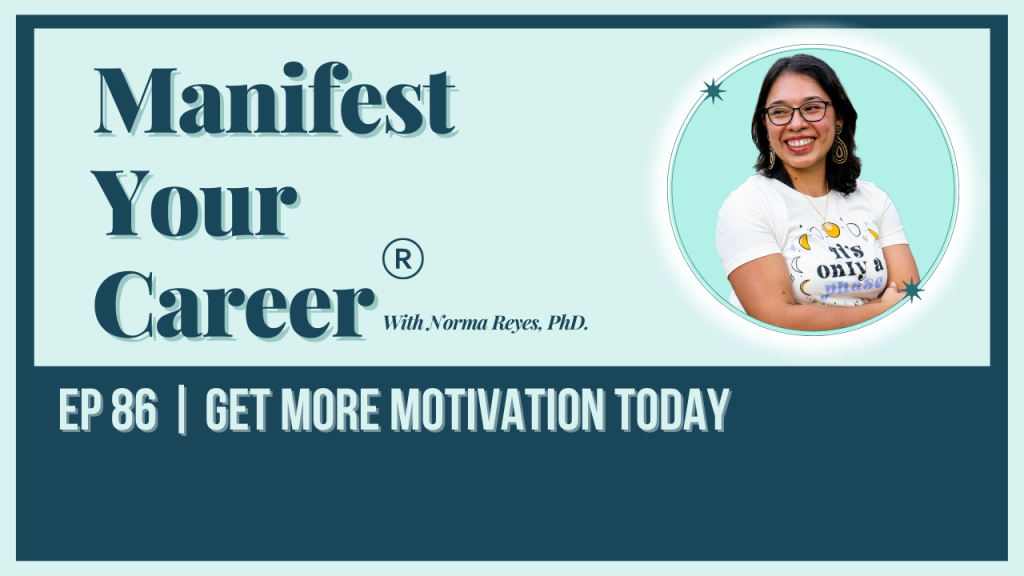 Episode 86 of the manifest your dream career podcast by getting more motivation today towards your goals 
